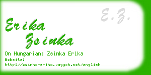 erika zsinka business card